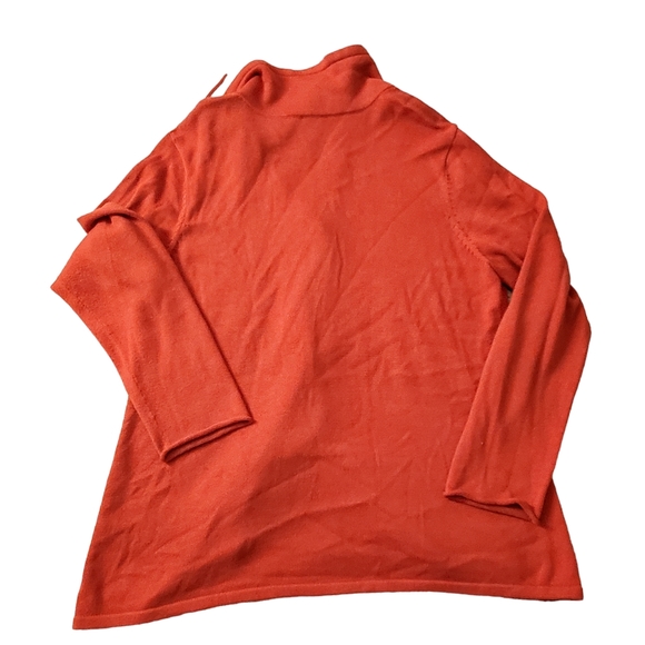 Eileen Fisher Organic Cotton Cardigan Sweater Collared  Burnt Orange/Red Sz XL - Picture 2 of 5